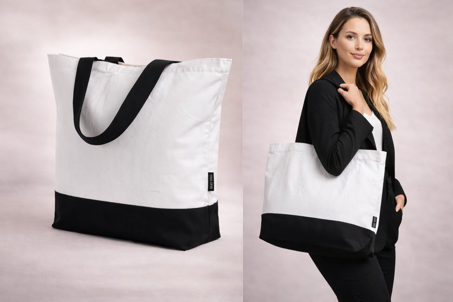Einkaufstasche Black & White - individuell gestaltbar aus Baumwolle