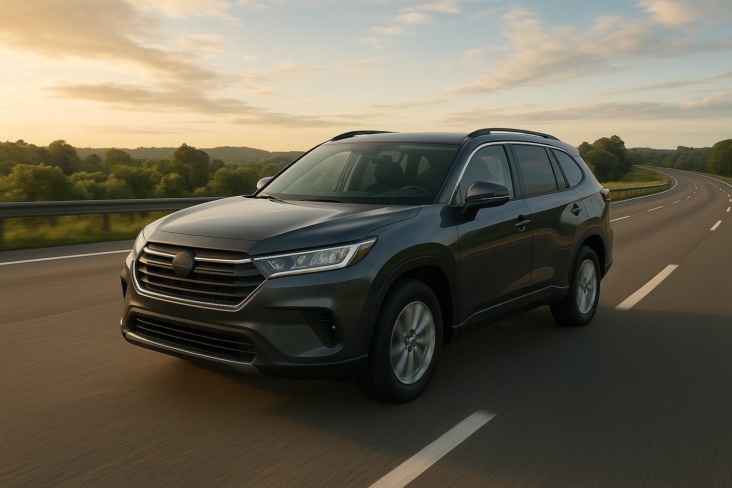 Nobel Island Tours SUV driving on a Sri Lanka highway, representing premium private transfer & taxi