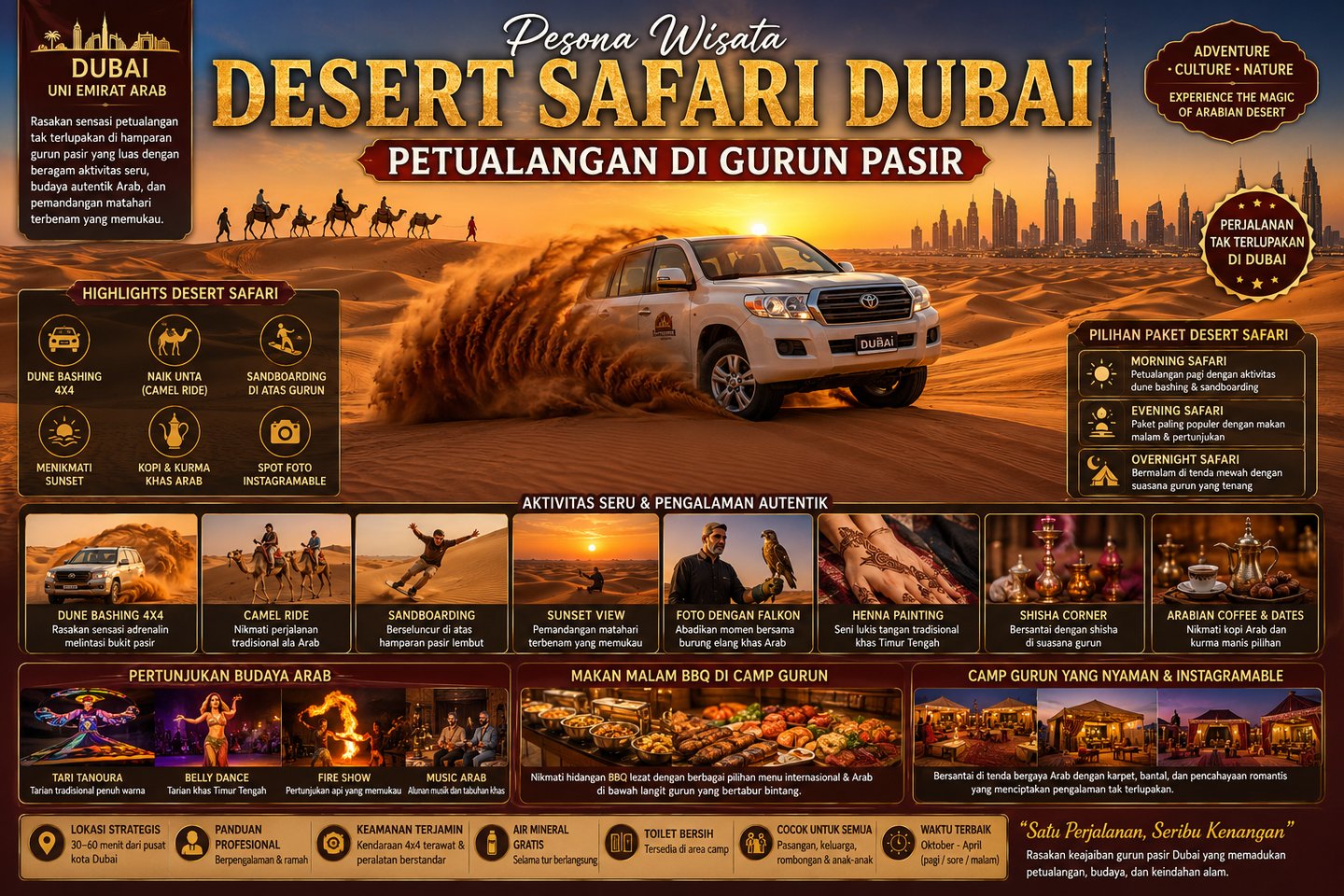 Dessert Safari Dubai Petualangan seru di gurun Dubai