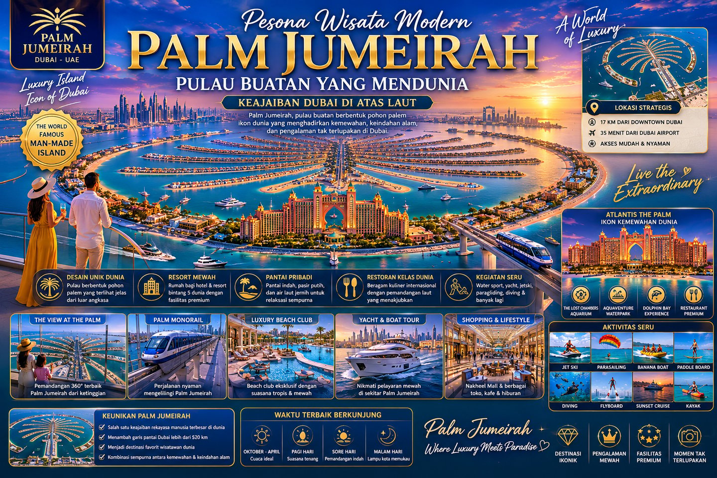 Palm Jumeirah Pulau Buatan yang Mendunia