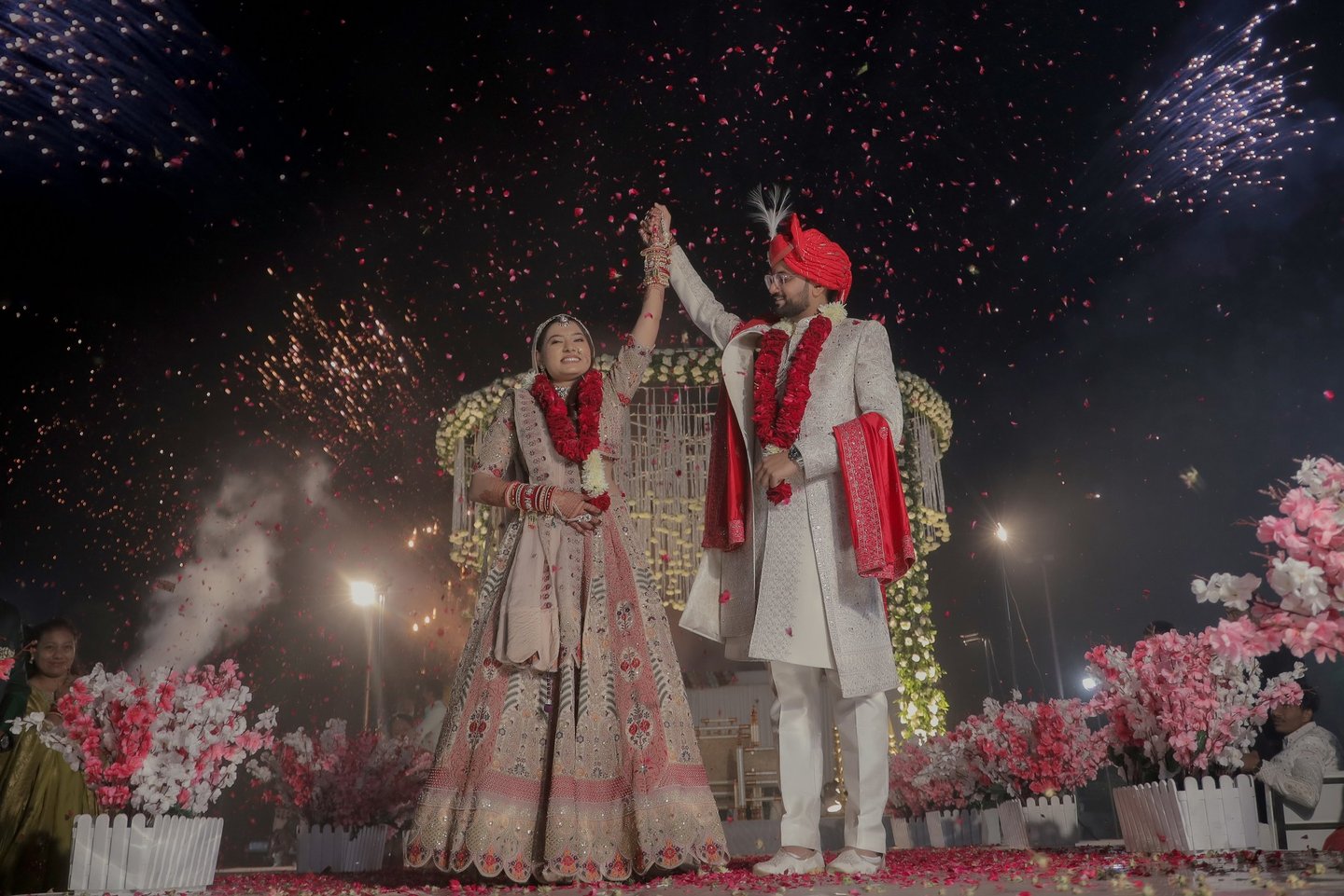 Best Wedding Moment Bride And Groom Photography in mandap R&D bridal makeup vadodara