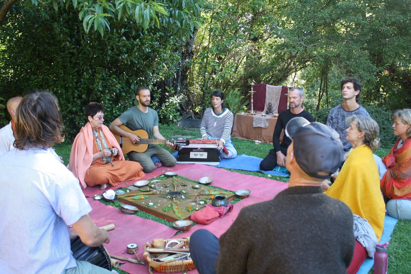 People singing mantras
