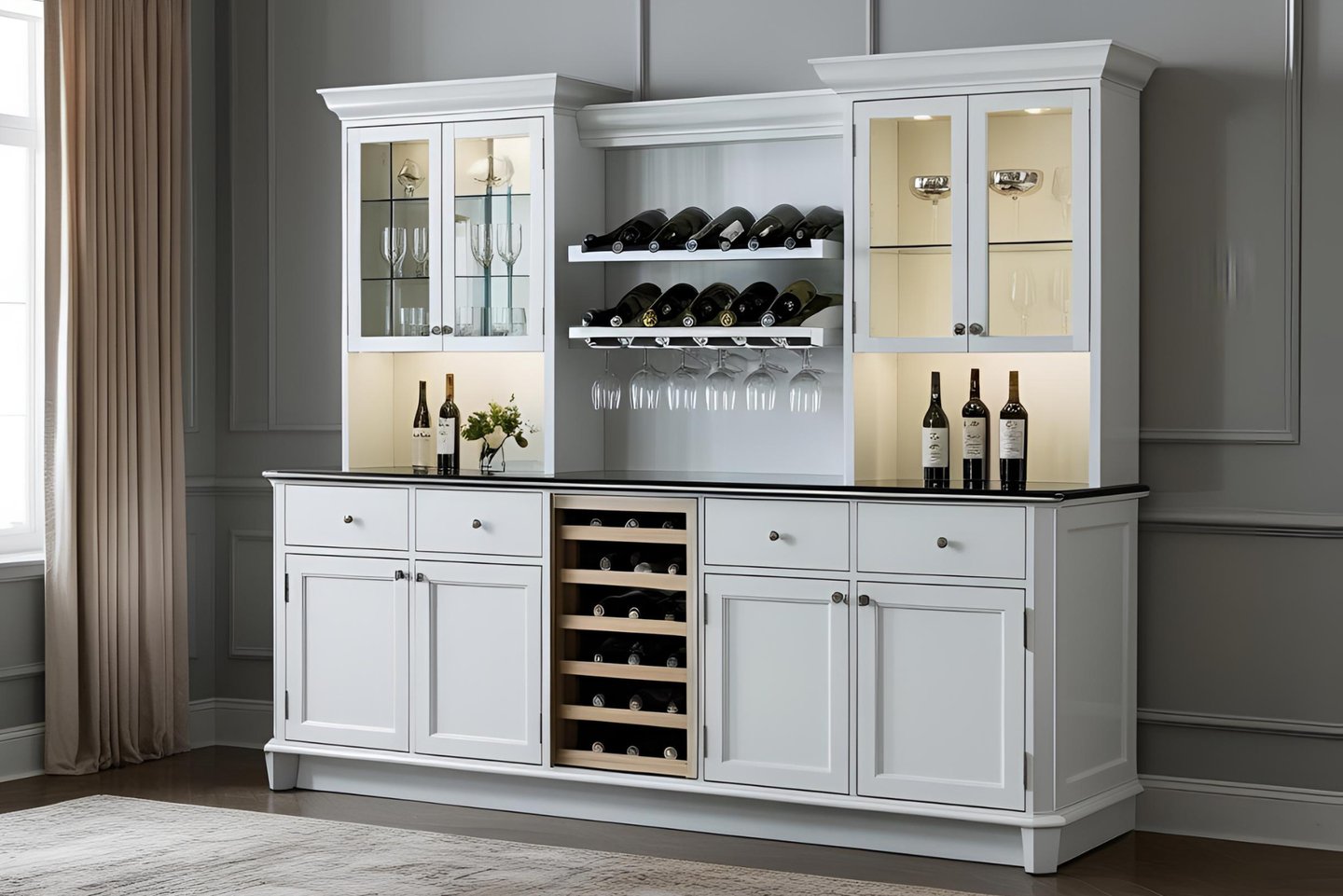 Attractive Living Room Bar Cabinet Design