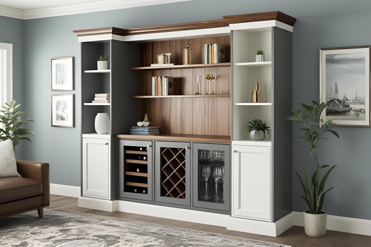 hidden bar unit for living rooms