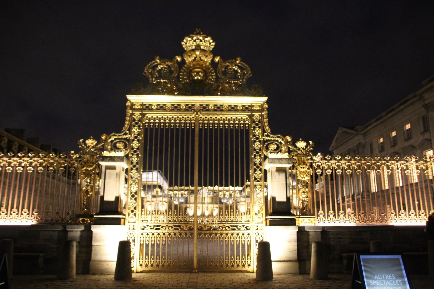 Castle of Versailles by night