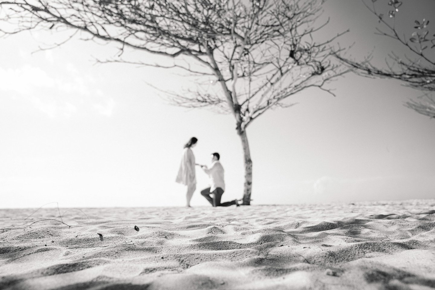 Kneeling proposal moment at Sofitel Nusa Dua Beach Bali