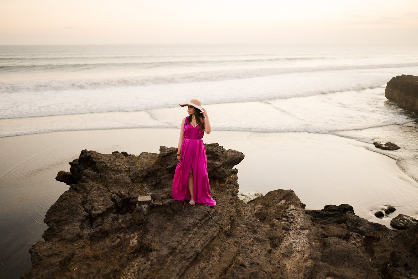 Portrait session during sunset on the coast at Alila Soori Tabanan Bali