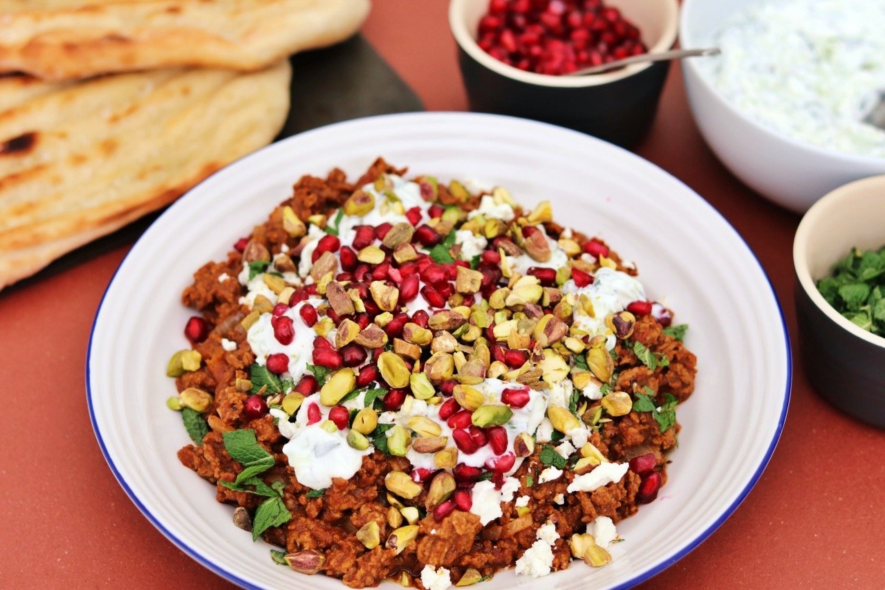 Spiced Lamb with Flatbread