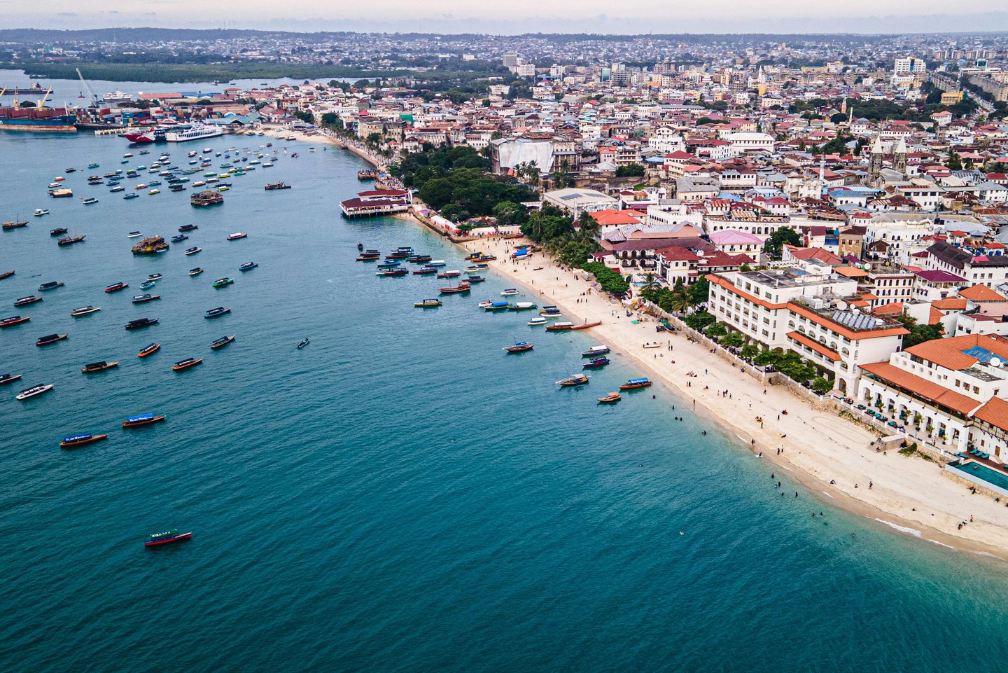 Zanzibar,  An aerial view of a beach and city, Tanzania - Pexels