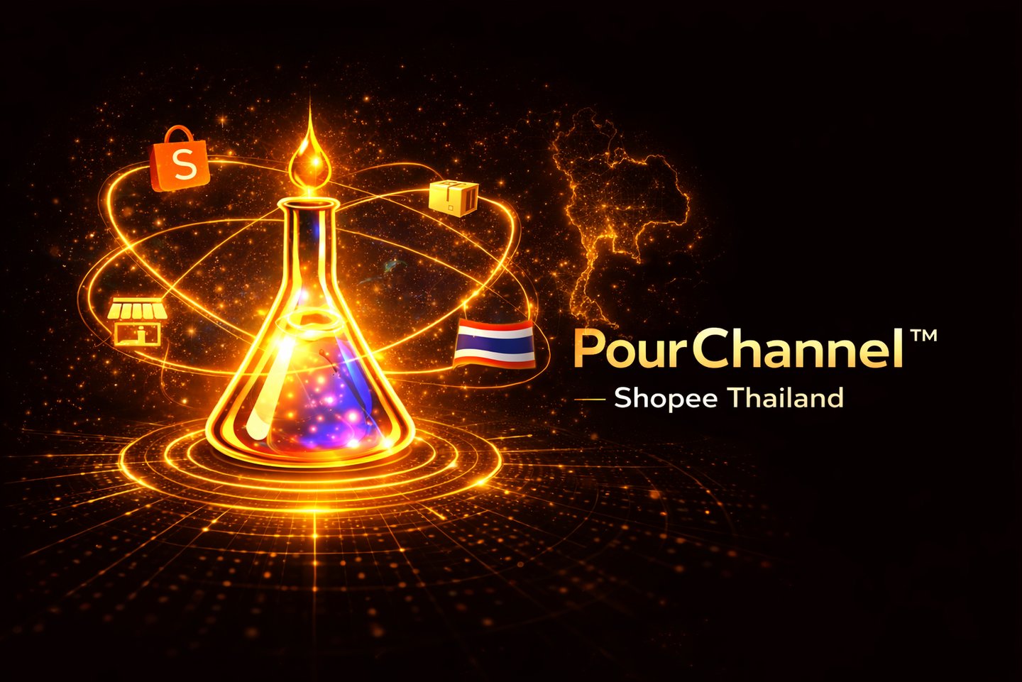 Pour Channel digital sales visual showing how products connect to online marketplaces