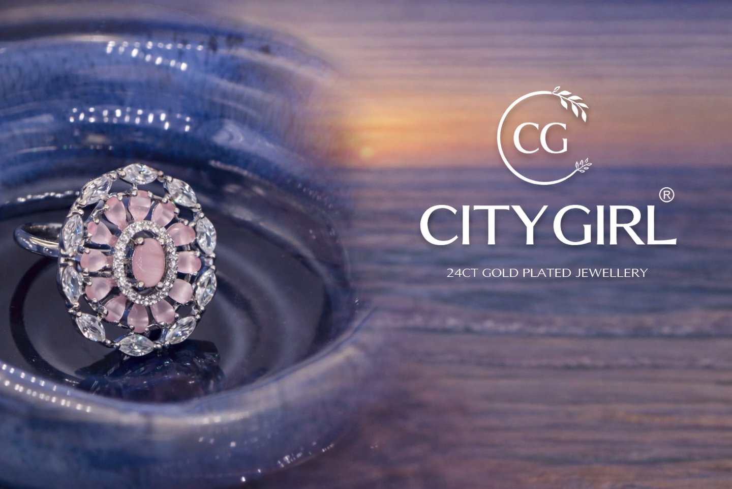 City Girl Rhodium Plated CZ Jewellery