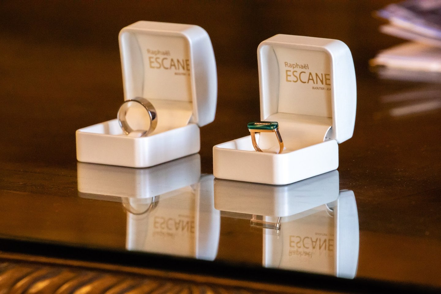 a couple of rings on top of a table