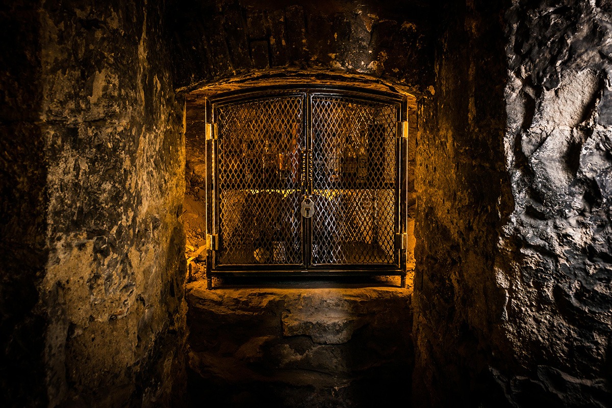 underground whisky vault locked 