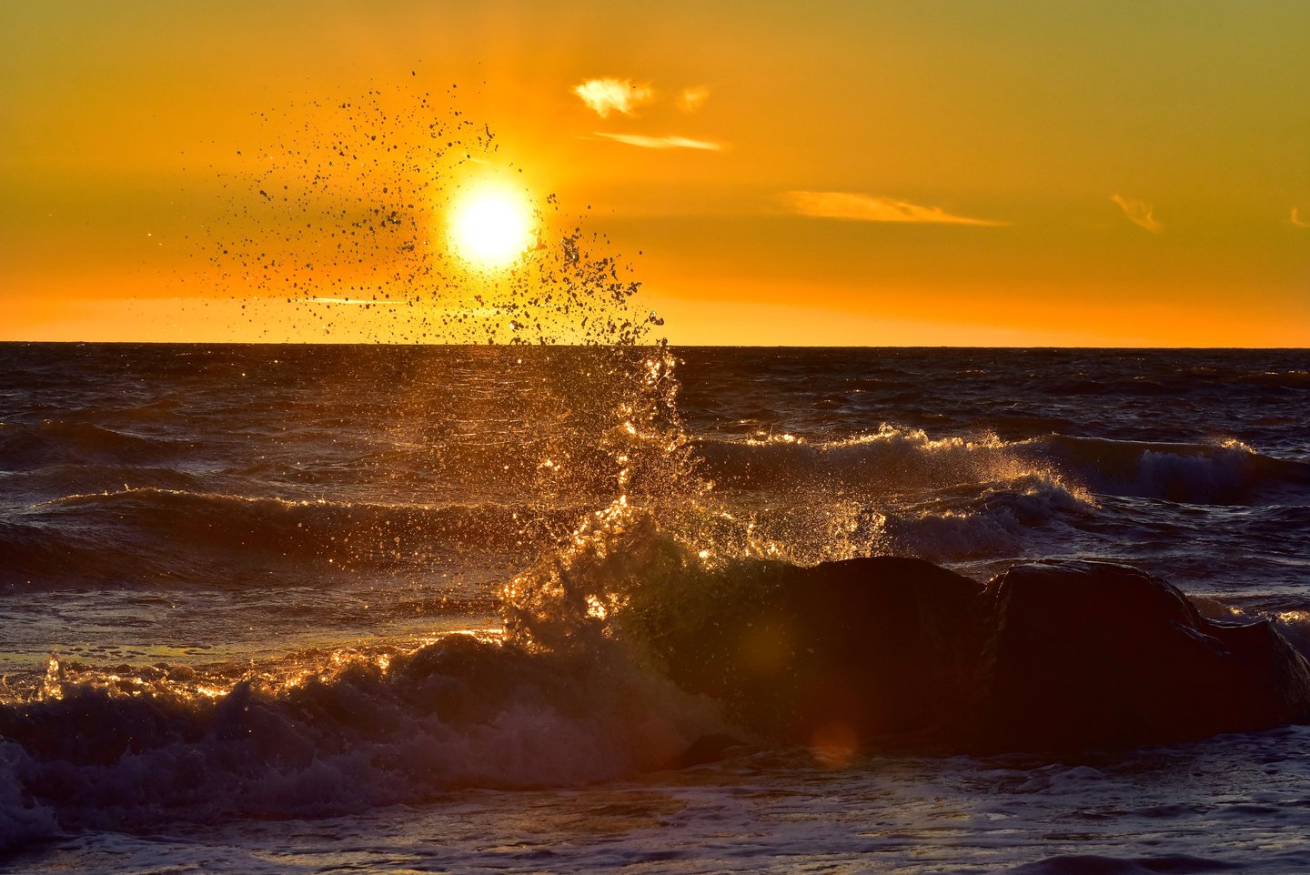 sunset over baltic sea