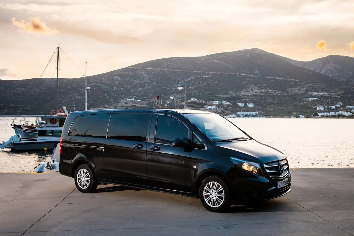 Premium Mercedes Vito van for luxury chauffeur and transfer services in Sifnos