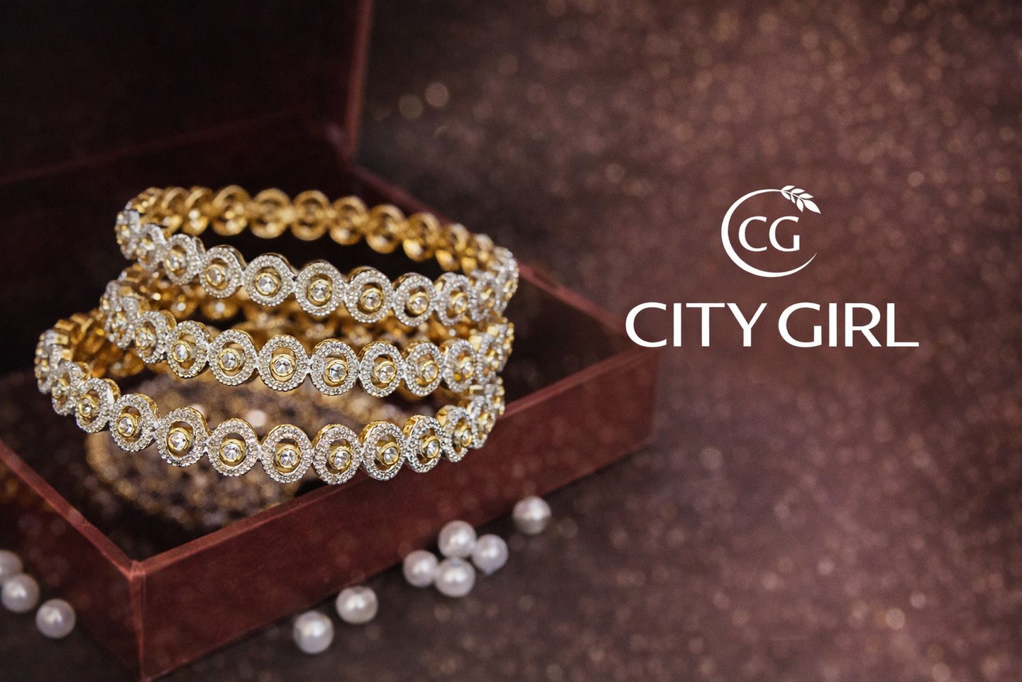 City Girl Jewellery - Best imitation Jwellery - 18 Carat Gold Plated - AD Party Bangles