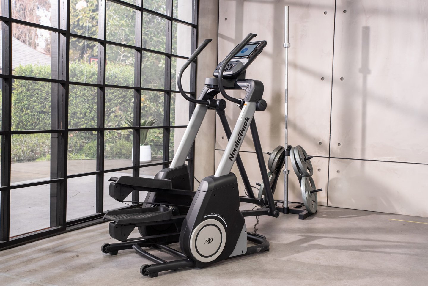 a gym equipment with a bike and a bicycle
