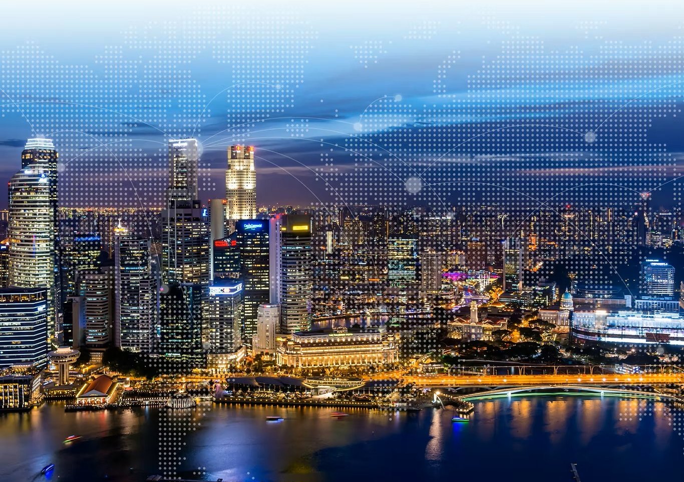 night view of Singapore CBD