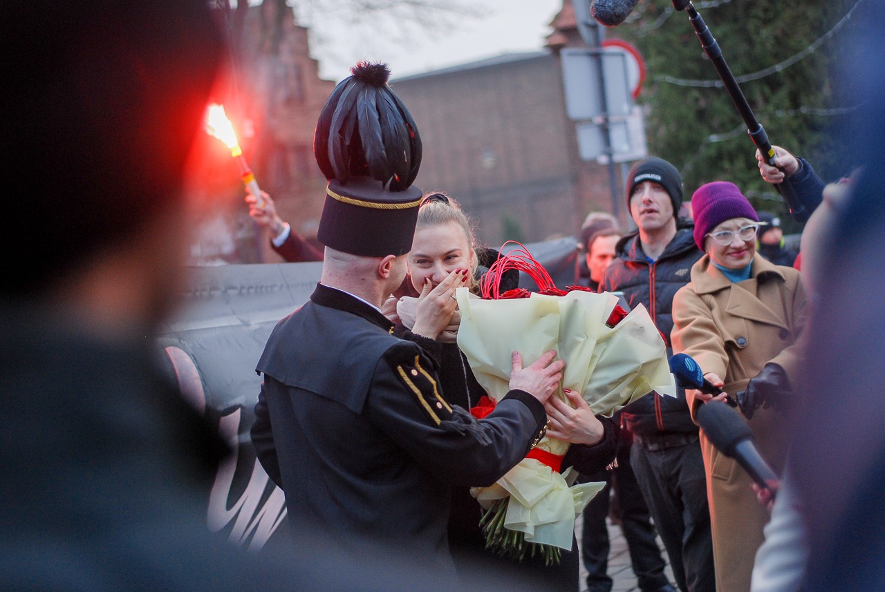 baner na zaręczyny z pirotechniką i fajerwerkami