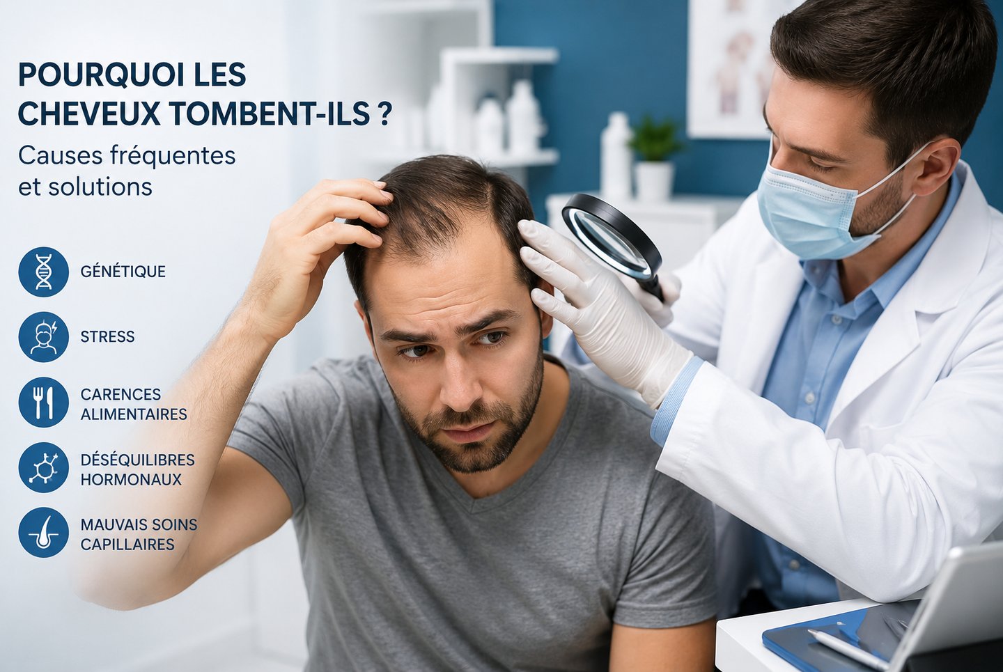 Pourquoi les cheveux tombent-ils ? Causes de la chute capillaire.