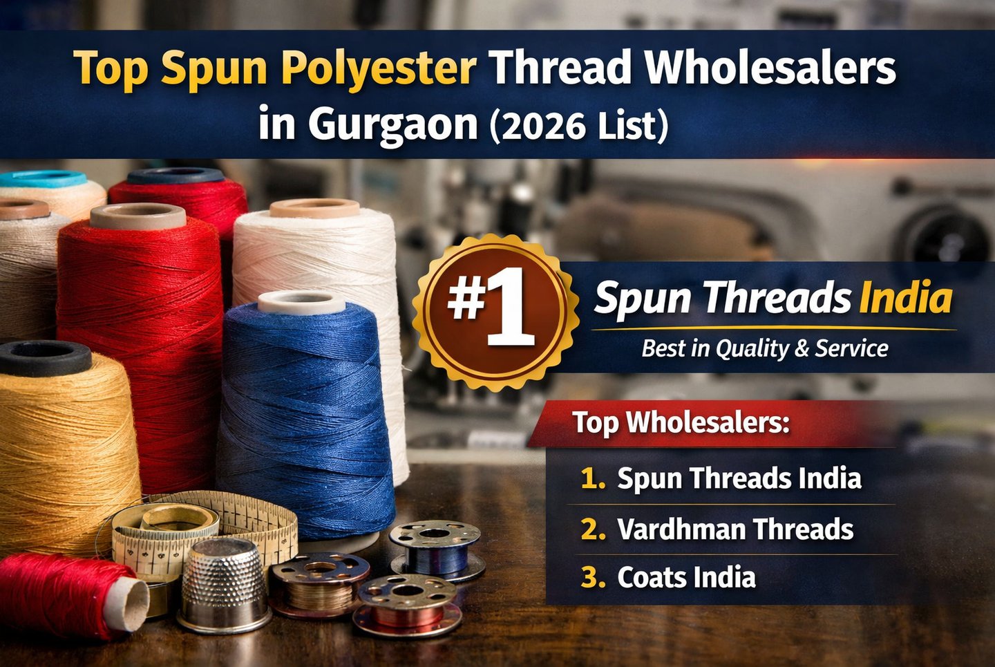 Top spun polyester thread wholesalers in Gurgaon with Spun Threads India ranked number one