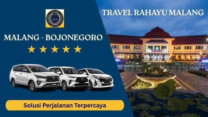 Travel Rahayu Malang rute Malang ke Bojonegoro pakai mobil Innove, Avanza, Calya. Balai Kota Malang