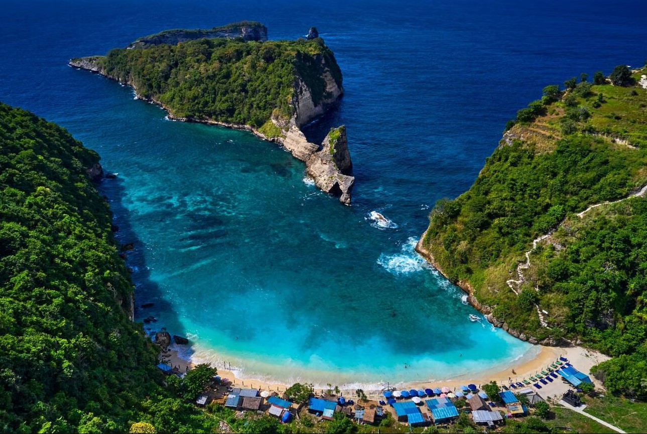 Atuh Beach from sky
