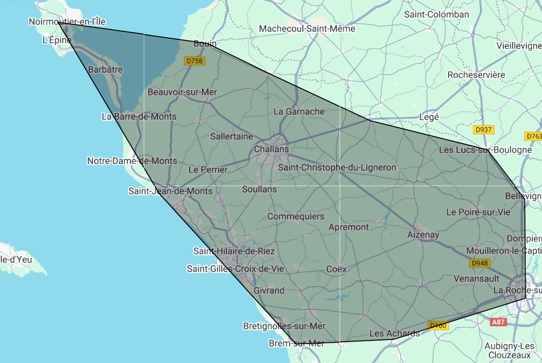 carte du département 85