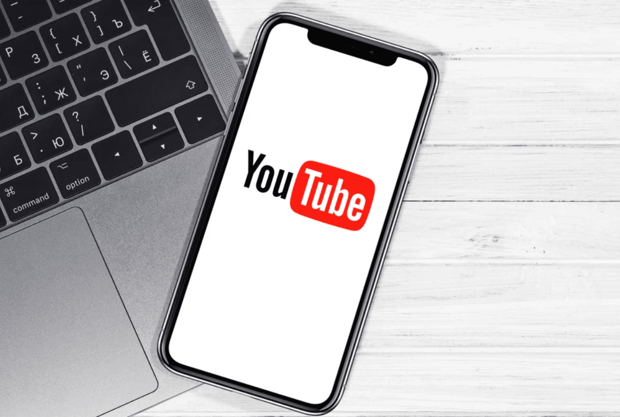 YouTube logo on mobile