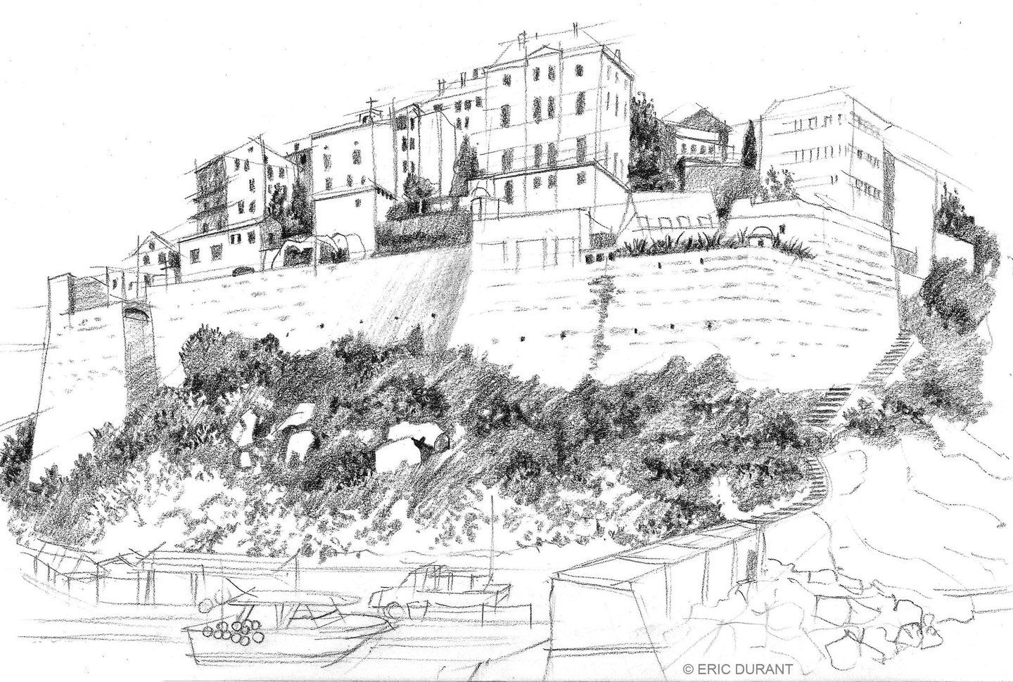 Dessin pierre noire sur papier A4 - © Eric Durant