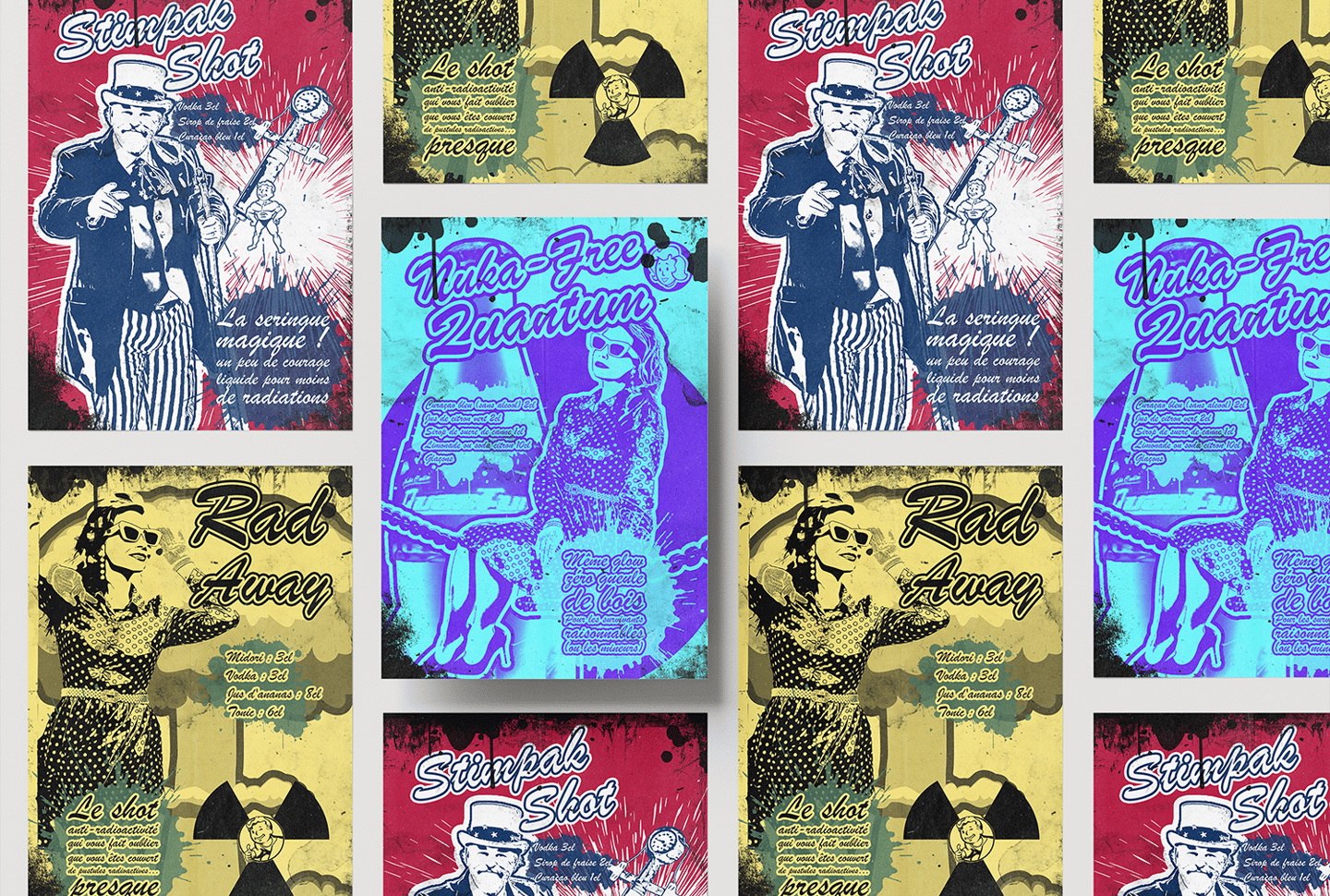 Présentation d'affiches en hommage et inspirées de l'univers de Fallout