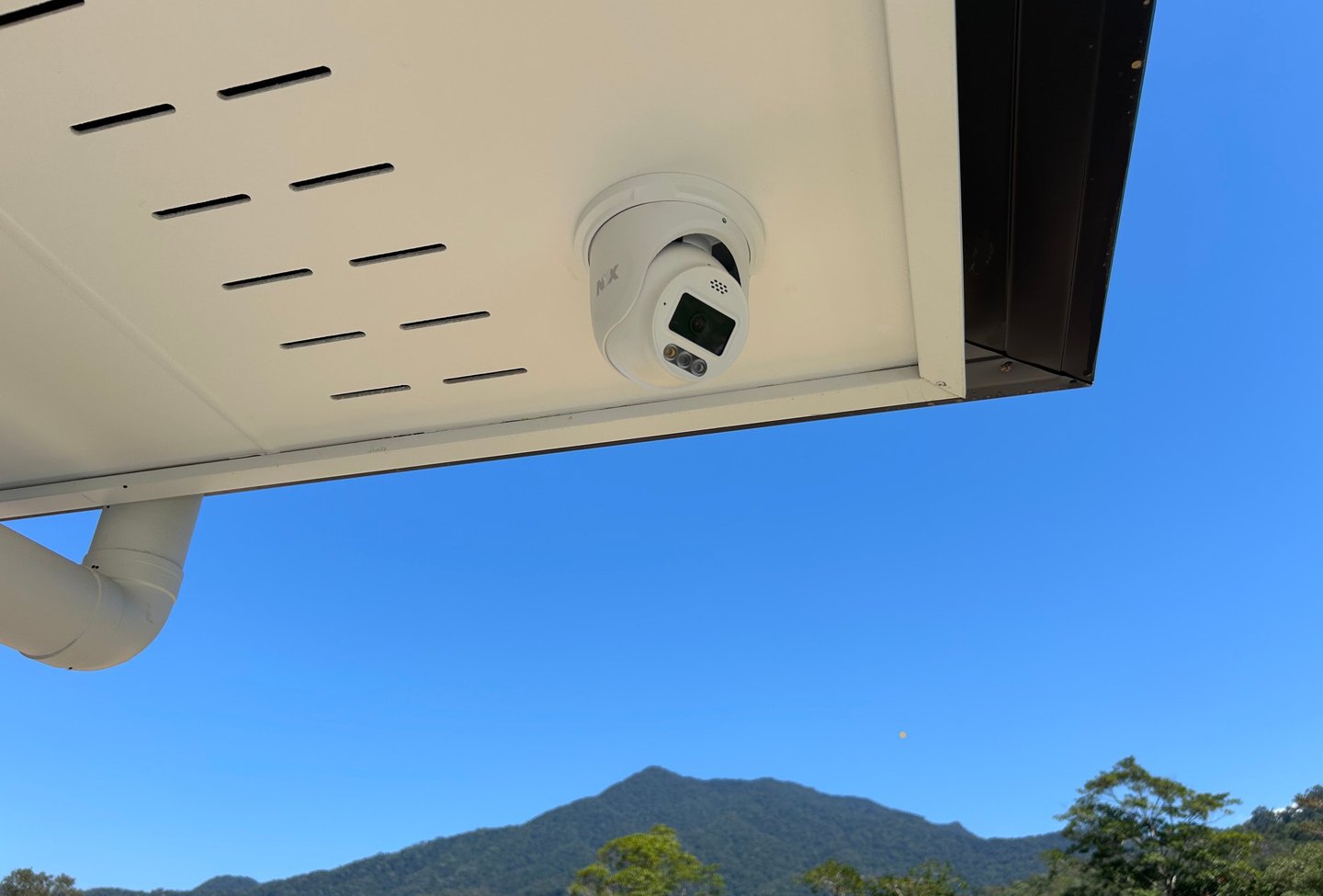 Outdoor CCTV Camera on Bentley Park Home by Zeus Cabling