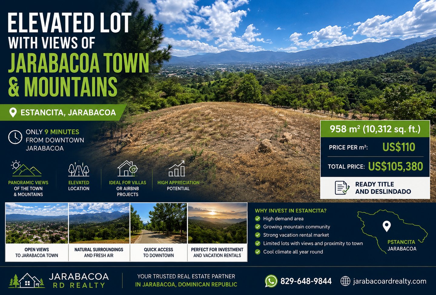 Elevated Lot with Views of Jarabacoa Town & Mountains