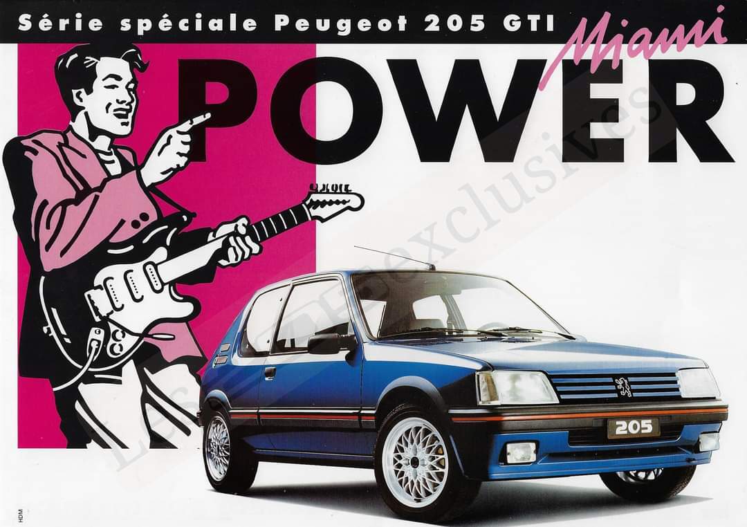 Brochure peugeot 205 gti miami 1990 suisse