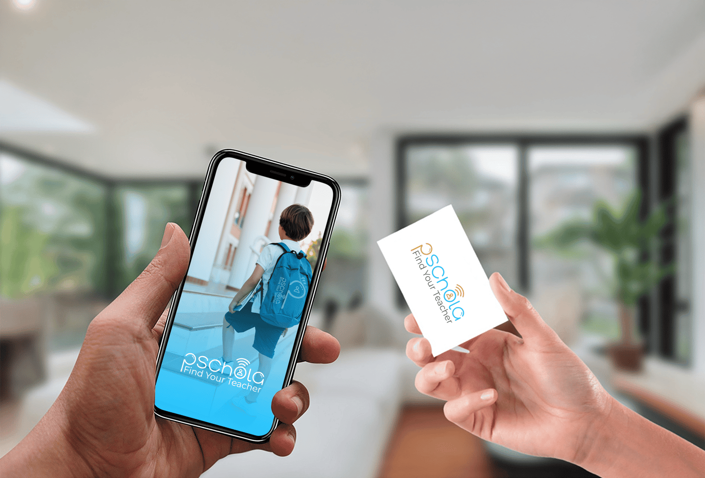 Pschola App Beispiel und Visitenkarte - Branding Konzept