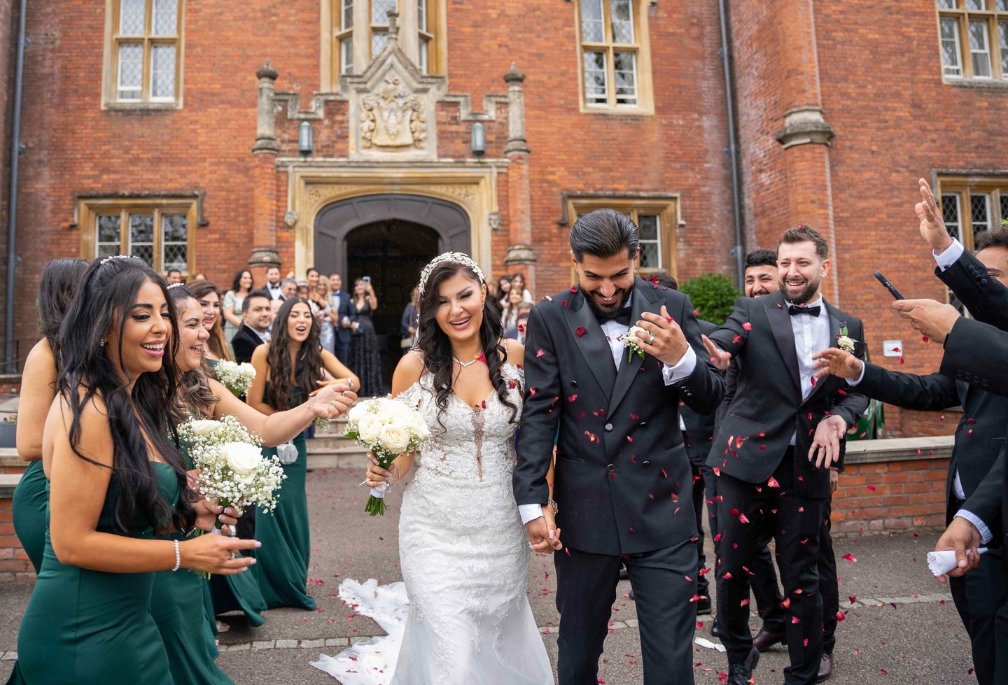 Bride and groom celebration outside the venue, shot by Fred Art Studio
