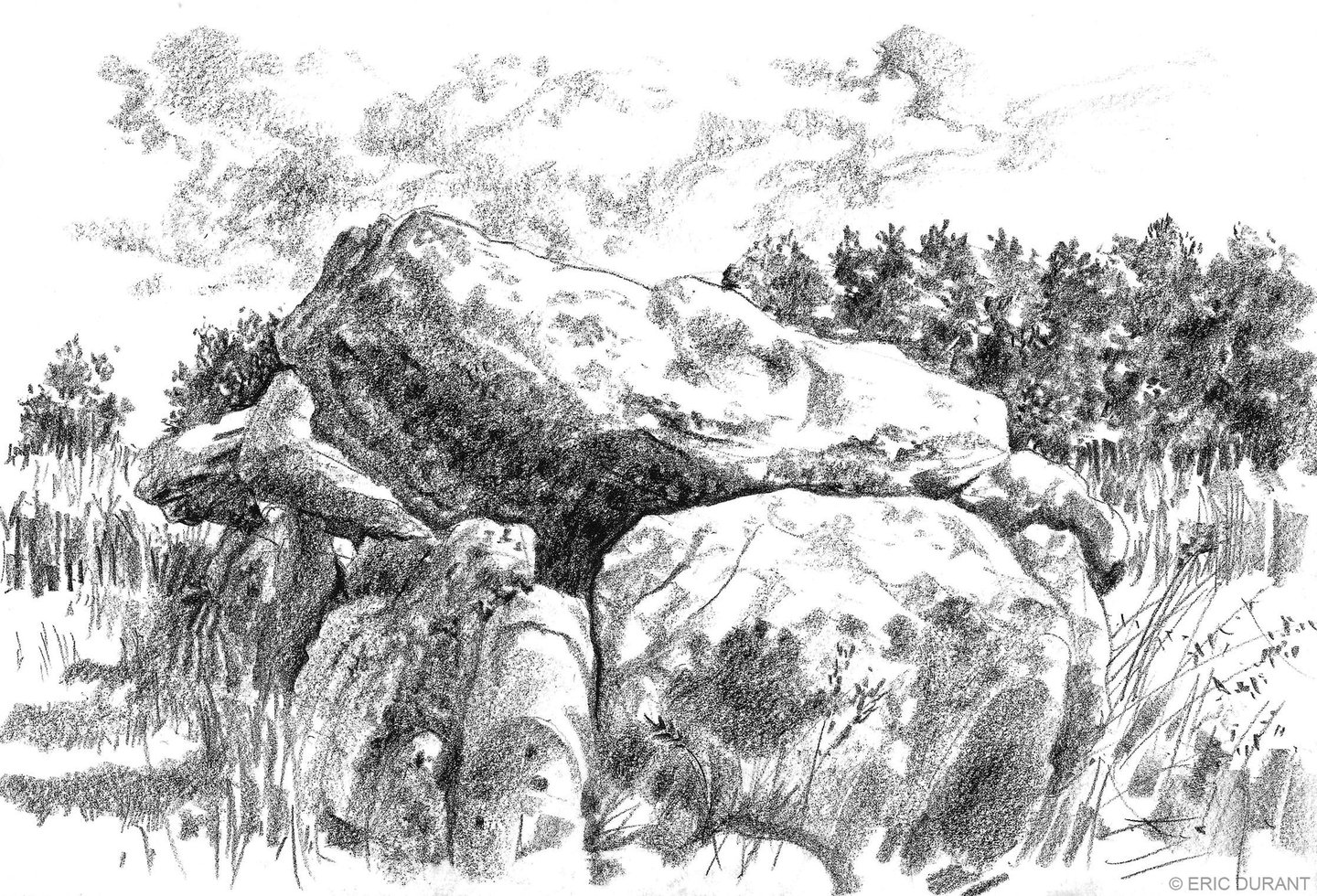 Dessin pierre noire sur papier A4 - © Eric Durant