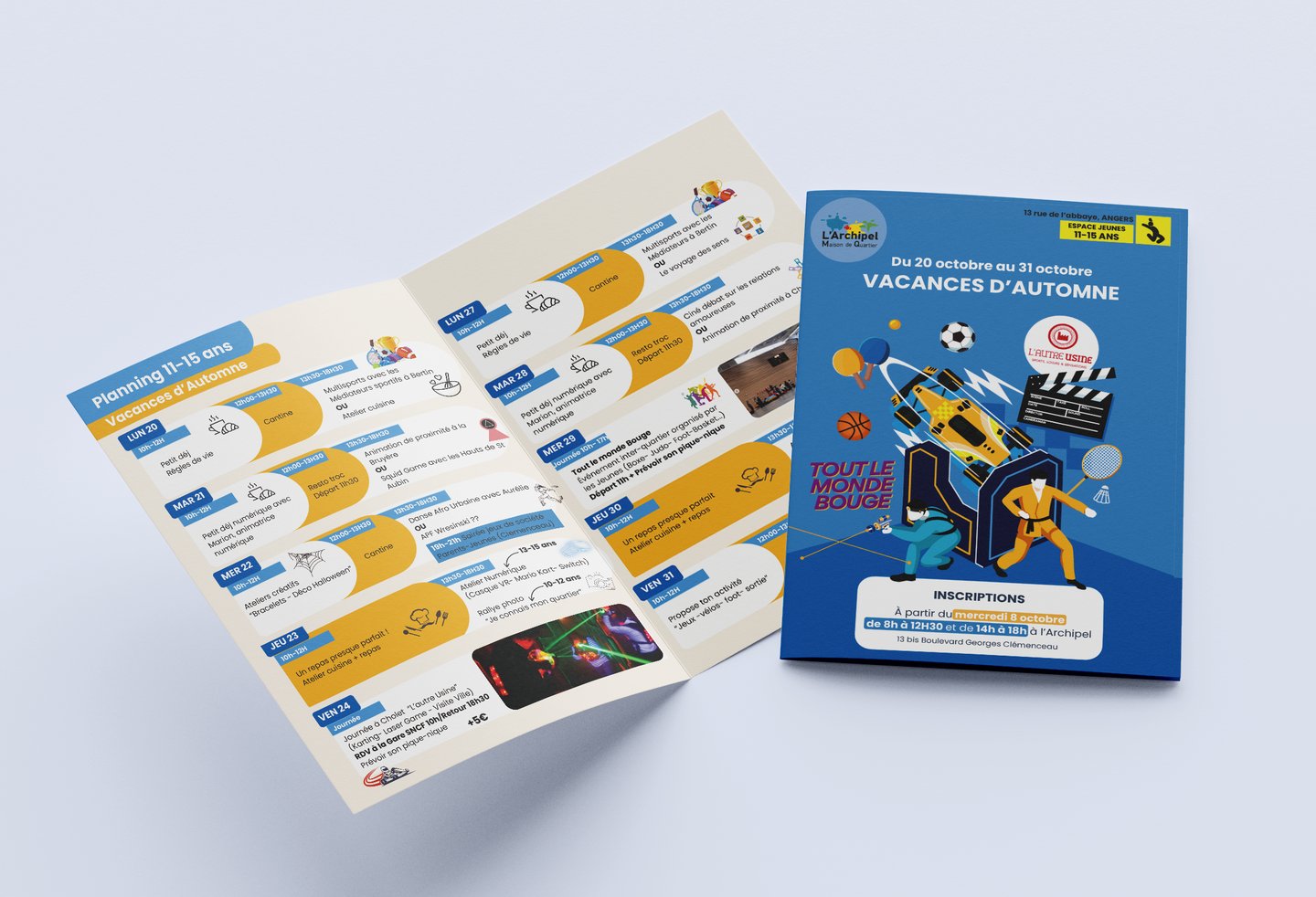 Supports de communication - Programme vacances- L'archipel - Angers - Amy Atelier Graphique