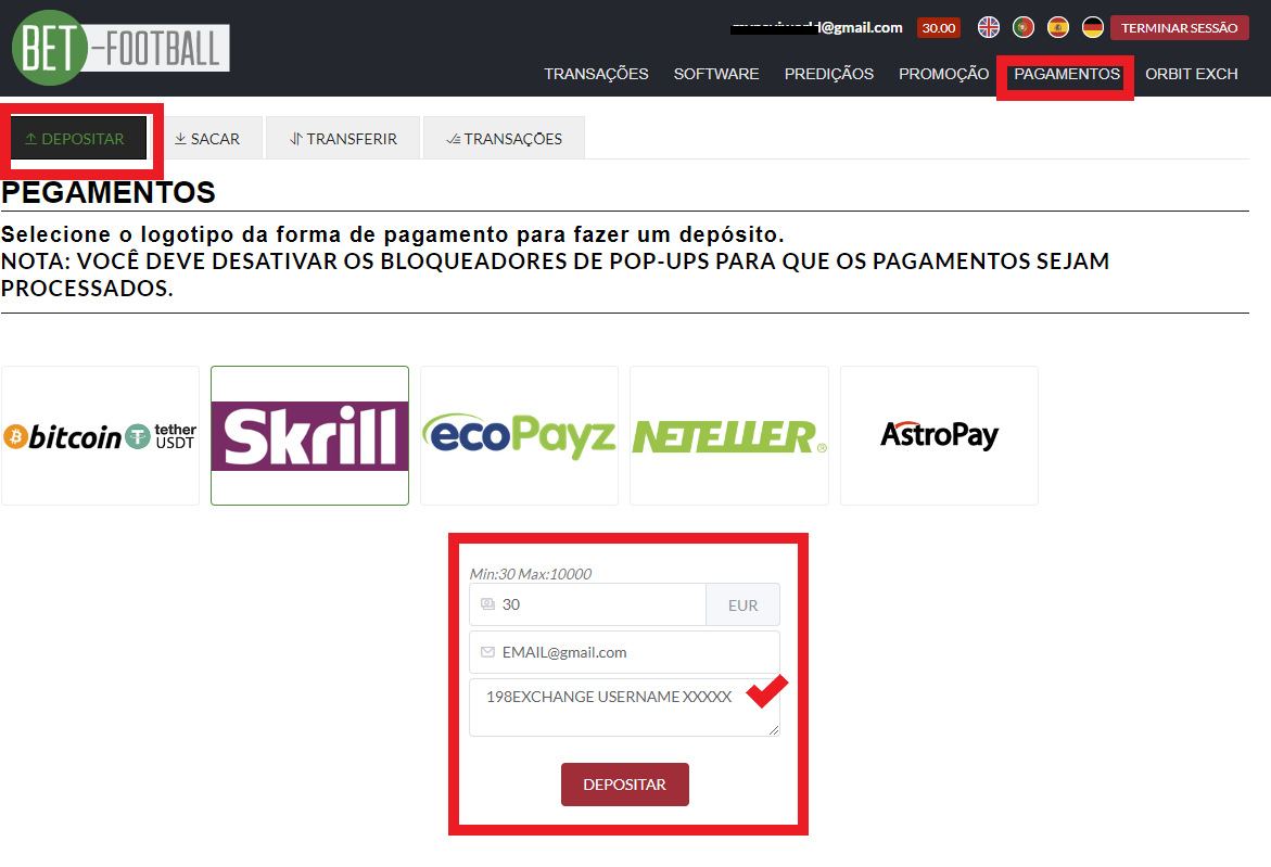 depositos 198 exchange betfair