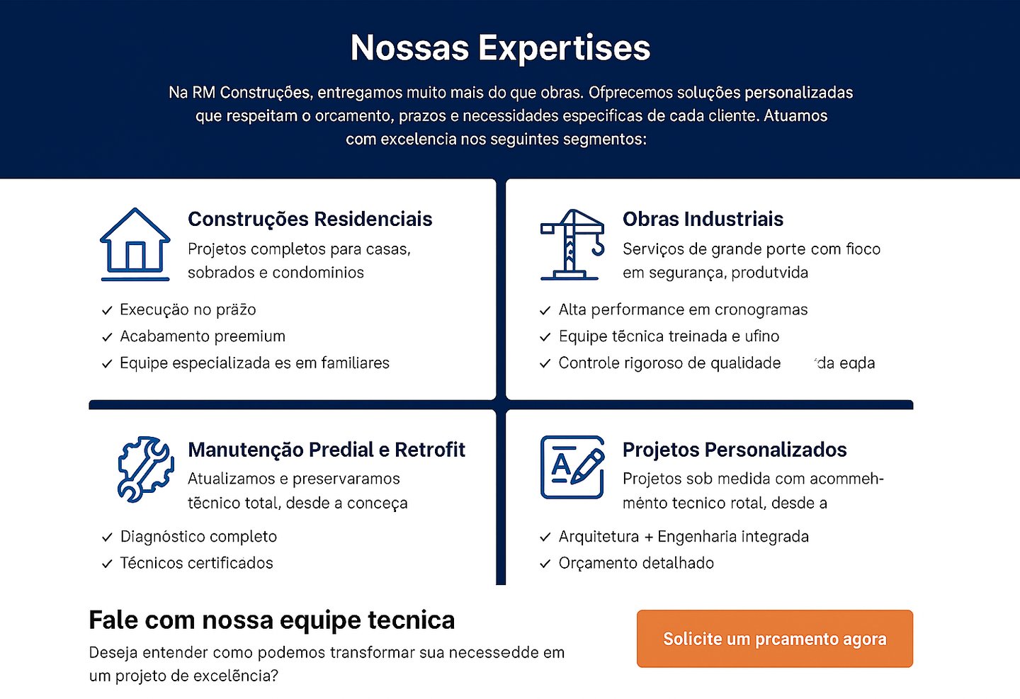 Imagem institucional da RM Construções com destaque para serviços de reformas residenciais e comerci