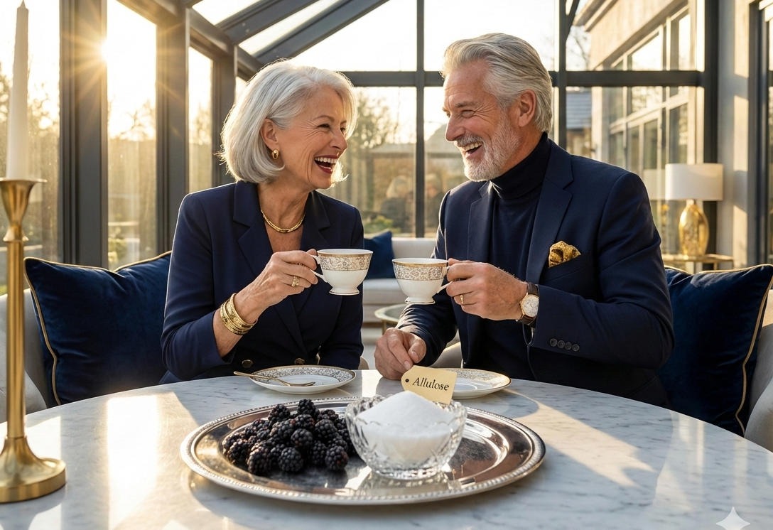 Couple of seniors taking breakfast