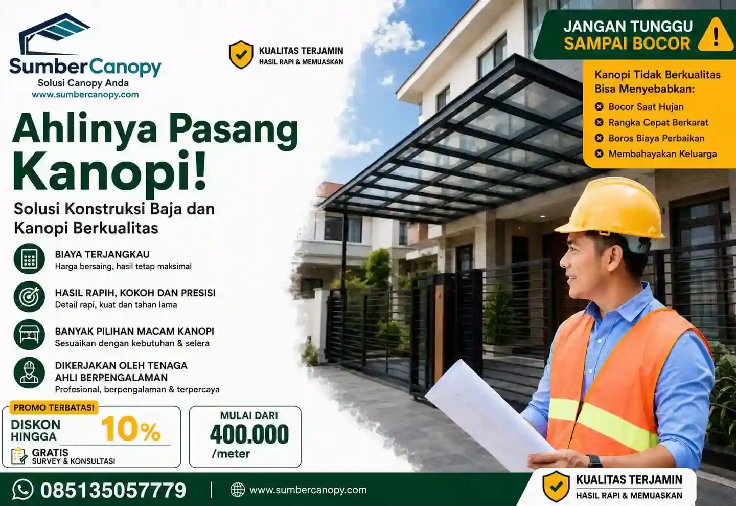 Ahlinya Jasa Pasang Kanopi