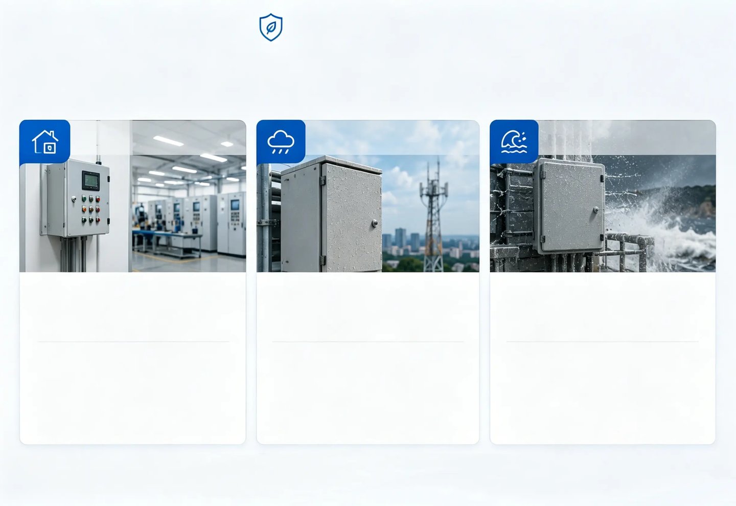 Durable weatherproof electrical enclosures protecting equipment in indoor, outdoor, and marine environments.