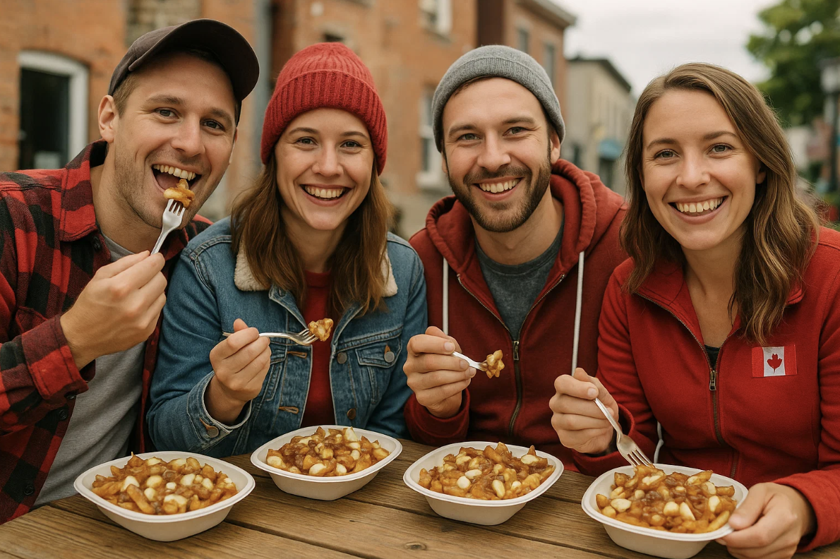 journée mondiale de la poutine entre amis