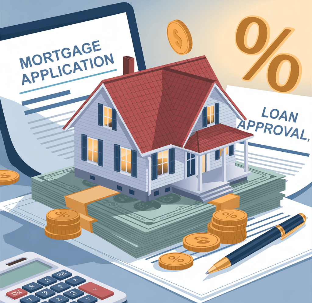  Illustration showing your house potentially resting on top of money