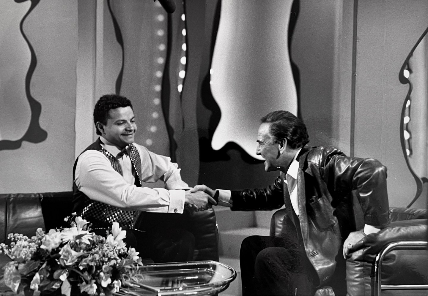 Jon Yon chatting with Bob Monkhouse (UK's Top Comedian and Host of Bob says Opportunity Knocks).