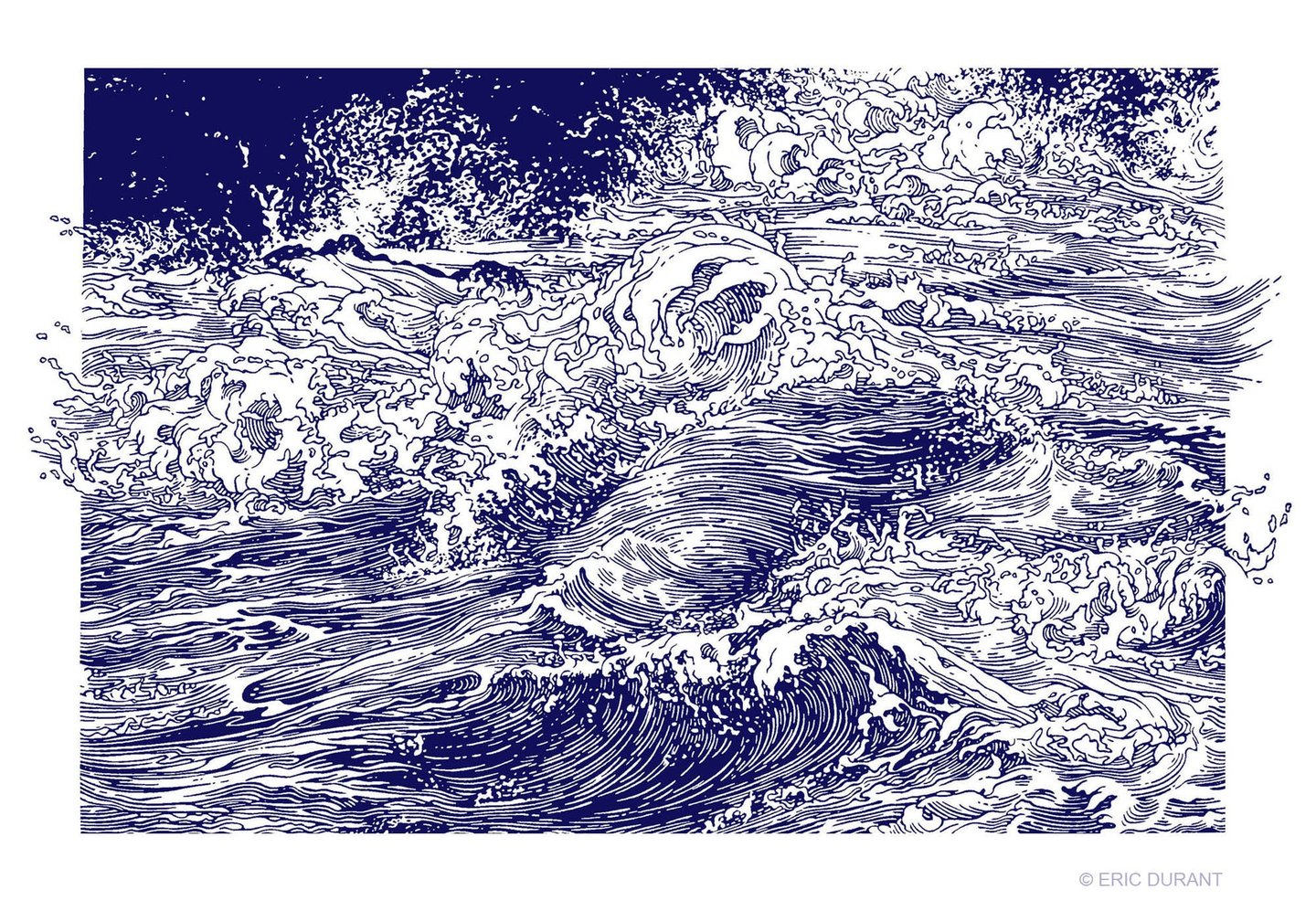 Linogravure sur papier 48 × 64 cm - © Eric Durant