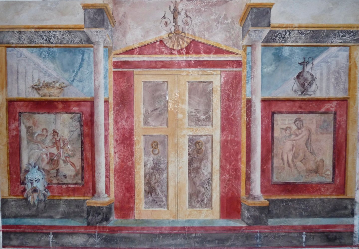 Peinture murale inspirée du style des fresques de pompéi
