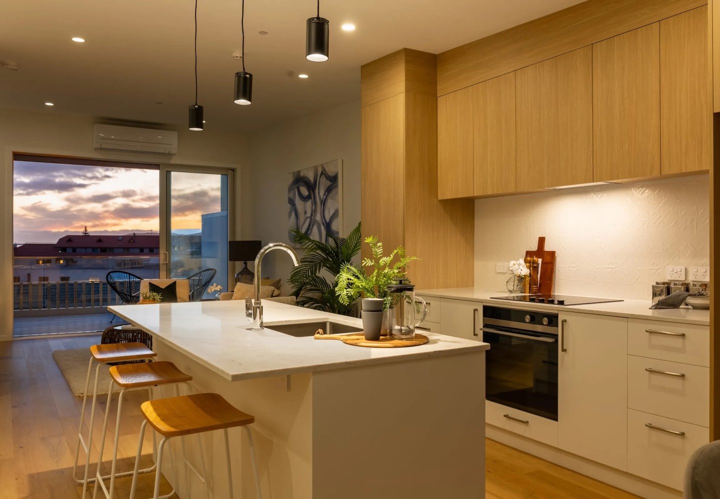 Kitchen in New Town house Construction Wellington