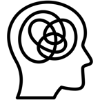 icon showing stressed mind